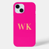 Hot Pink Monogram Initialen Case-Mate iPhone Case (Achterkant)