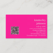 Hot Pink Monogram Makeup Artist Visitekaartje (Achterkant)