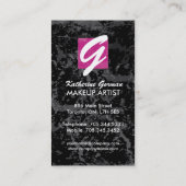 Hot PInk Monogram Makeup Artistische Visitekaartje (Achterkant)