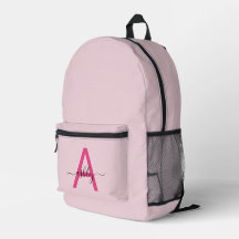Hot Pink Monogram Meisje Terug naar school