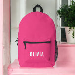 Hot Pink Monogram Meisje Terug naar school Bedrukte Rugzak<br><div class="desc">Begin het schooljaar in stijl met onze Hot Pink Monogram Girl's Back to School Gedrukte Rugzak! Deze opvallende rugzak is voorzien van een levendig roze ontwerp, gepersonaliseerd met uw monogram voor een unieke en trendy look. Perfect voor het dragen van boeken, benodigdheden en alledaagse benodigdheden, het biedt zowel mode als...</div>