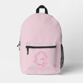 Hot Pink Monogram Meisje Terug naar school Bedrukte Rugzak