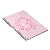 Hot Pink Monogram Meisje Terug naar school Notitieboek (Rechterzijde)