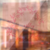 Hot Pink Monogram Naam Bedrijf Raamsticker (Vel 2)