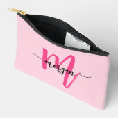 Hot Pink Monogram Naam Meisje Script Etui (Open)