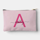 Hot Pink Monogram Naam Meisje Script Etui (Achterkant)