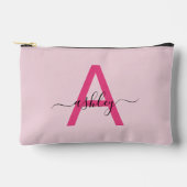 Hot Pink Monogram Naam Meisje Script Etui (Voorkant)