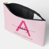 Hot Pink Monogram Naam Meisje Script Etui (Open)