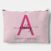 Hot Pink Monogram Naam Meisje Script Etui (Achterkant)