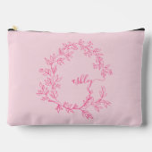 Hot Pink Monogram Naam Meisje Script Etui (Voorkant)