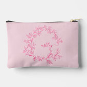 Hot Pink Monogram Naam Meisje Script Etui (Achterkant)