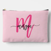 Hot Pink Monogram Naam Meisje Script Etui (Voorkant)