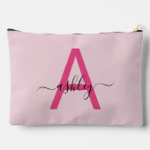 Hot Pink Monogram Naam Meisje Script Etui (Achterkant)