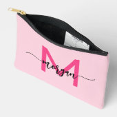 Hot Pink Monogram Naam Meisje Script Etui (Open)