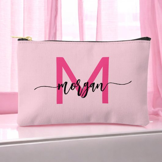 Hot Pink Monogram Naam Meisje Script Etui