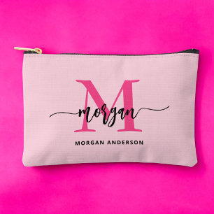 Hot Pink Monogram Naam Meisje Script Etui