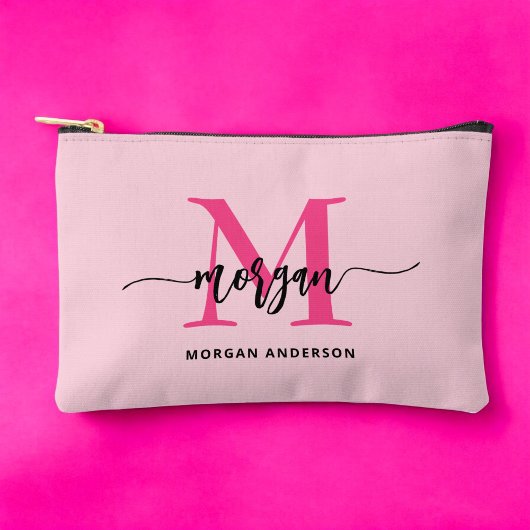 Hot Pink Monogram Naam Meisje Script Etui