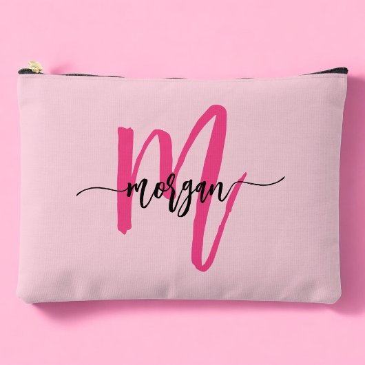 Hot Pink Monogram Naam Meisje Script Etui