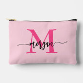 Hot Pink Monogram Naam Meisje Script Etui (Voorkant)