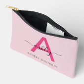 Hot Pink Monogram Naam Meisje Script Etui (Open)