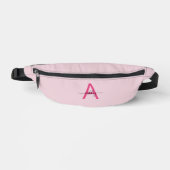 Hot Pink Monogram Naam Meisje Script Heuptasje (Voorkant)