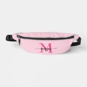Hot Pink Monogram Naam Meisje Script Heuptasje (Voorkant)