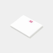 Hot Pink Monogram Post-it® Notes (Schuin)