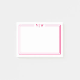 Hot Pink Monogram Post-it® Notes