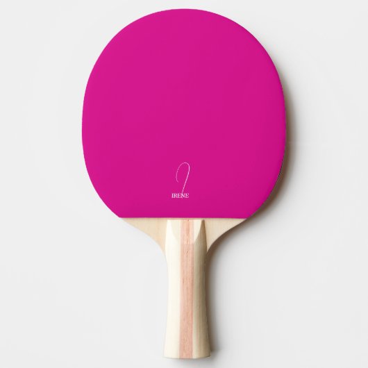 Hot Pink Monogrammed Ping Pong Paddle Tafeltennisbatje (Voorkant)