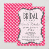 Hot Pink Moroccan Quatrefoil Kaart (Voorkant / Achterkant)