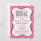 Hot Pink Moroccan Quatrefoil Kaart (Voorkant)