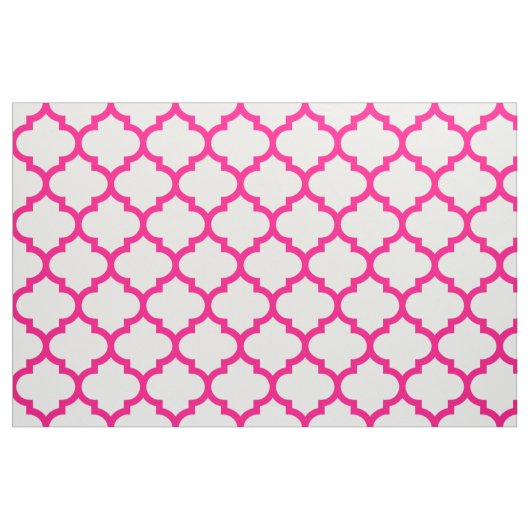 Hot Pink Moroccan Trellis Pattern Fabric Stof (Fat Quarter)