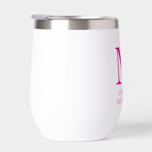 Hot Pink naam en monogram (Rechts)