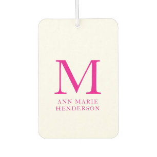 Hot Pink naam en monogram Luchtverfrisser