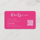Hot Pink Nail Artist Salon QR Code Visitekaartje (Achterkant)