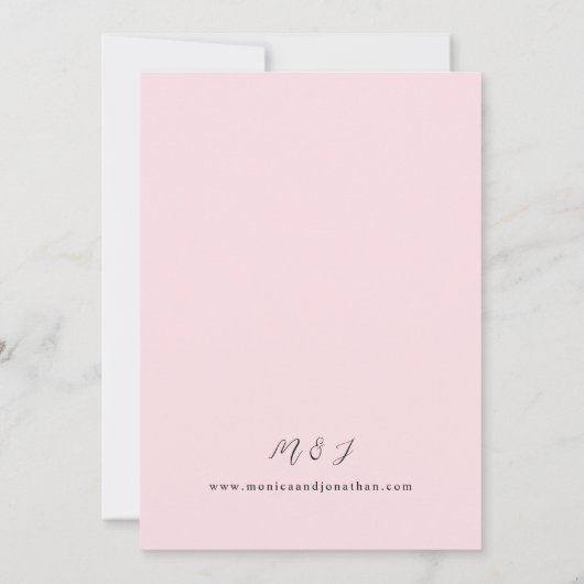 Hot Pink & Navy Blue Floral bruiloft uitnodiging 3 (Achterkant)