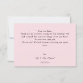 Hot Pink & Navy Blue Floral Dank u kaart V3 Roze (Achterkant)