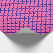 Hot Pink, Navy Blue Moroccan Quatrefoil Pattern #5 Cadeaupapier (Hoek)