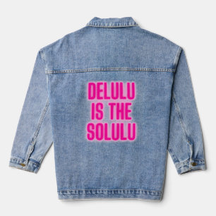 Hot Pink Neon Delulu is de Solulu Denim Jacket