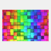 Hot Pink Neon Green Blue Violet Gift Inpakpapier Vel (Voorkant 2)