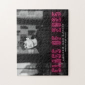 Hot Pink Neon Klasse van 2025 Afstuderen Foto Legpuzzel (Verticaal)
