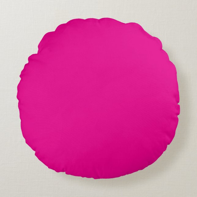 Hot Pink Neon Rond Kussen (Voorkant)