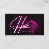 Hot Pink Neon & Smoke Hair Stylist Script Visitekaartje (Voorkant)
