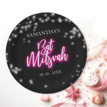 Hot Pink Neon-Theme Bat Mitswa