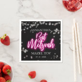 Hot Pink Neon-Theme Bat Mitswa Servet (Insitu)