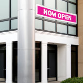 Hot Pink Nu Geopend Banner (Buitenkant Gebouw)