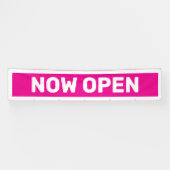 Hot Pink Nu Geopend Banner (Horizontaal)
