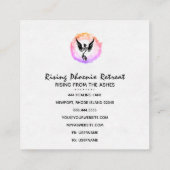 *~* Hot Pink Ombre Black Phoenix Ring of Fire Vierkante Visitekaartje (Achterkant)