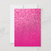 Hot Pink Ombre Glitter Save the Date Kaart (Achterkant)