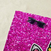 Hot Pink Ombre Glitter Unicorn Rainbow Sparkles Strandlaken (In situ)